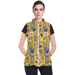 Yellow Template Design Women s Puffer Vest