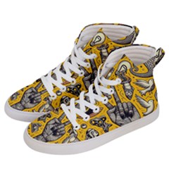 Yellow Template Design Men s Hi-top Skate Sneakers by Perong