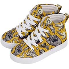 Yellow Template Design Kids  Hi-top Skate Sneakers by Perong