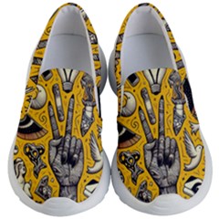 Yellow Template Design Kids Lightweight Slip Ons by Perong