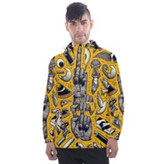 Yellow Template Design Men s Front Pocket Pullover Windbreaker