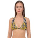 Yellow Template Design Double Strap Halter Bikini Top View1