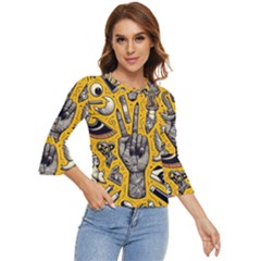 Yellow Template Design Bell Sleeve Top