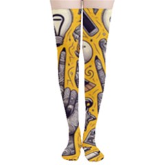 Yellow Template Design Thigh High Stockings