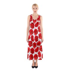 Flower Poppies Plant Petal Sleeveless Maxi Dress by Perong