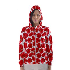 Flower Poppies Plant Petal Women s Hooded Windbreaker