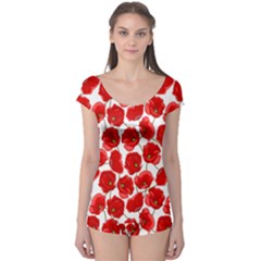 Flower Poppies Plant Petal Boyleg Leotard  by Perong