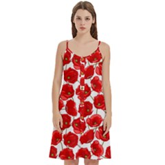 Flower Poppies Plant Petal Women s Spaghetti Strap Pullover Cami Dress by Perong