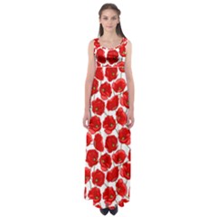 Flower Poppies Plant Petal Empire Waist Maxi Dress by Perong