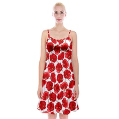 Flower Poppies Plant Petal Spaghetti Strap Velvet Dress