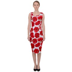 Flower Poppies Plant Petal Sleeveless Pencil Dress by Perong