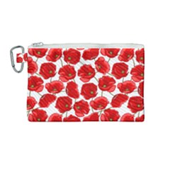 Flower Poppies Plant Petal Canvas Cosmetic Bag (medium) by Perong