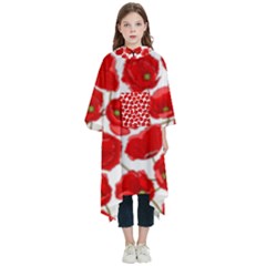 Flower Poppies Plant Petal Kids  Hooded Rain Ponchos by Perong