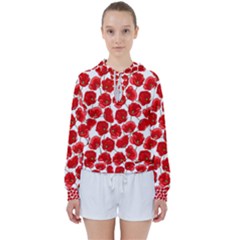 Flower Poppies Plant Petal Women s Tie Up Sweat