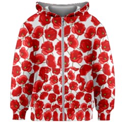 Flower Poppies Plant Petal Kids  Zipper Hoodie Without Drawstring