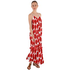 Flower Poppies Plant Petal Cami Maxi Ruffle Chiffon Dress by Perong