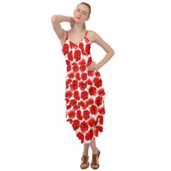 Flower Poppies Plant Petal Layered Bottom Dress by Perong