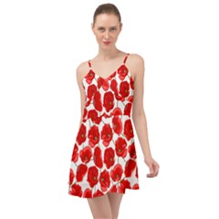 Flower Poppies Plant Petal Summer Time Chiffon Dress by Perong