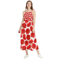 Flower Poppies Plant Petal Boho Sleeveless Summer Dress by Perong