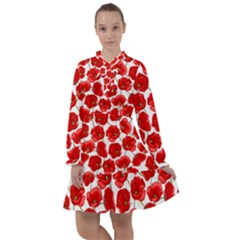 Flower Poppies Plant Petal All Frills Chiffon Dress by Perong