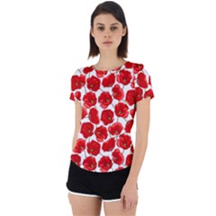 Flower Poppies Plant Petal Back Cut Out Sport T-shirt by Perong