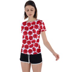 Flower Poppies Plant Petal Back Circle Cutout Sports T-shirt by Perong