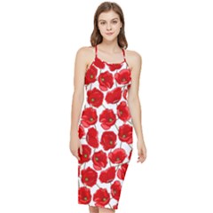 Flower Poppies Plant Petal Bodycon Cross Back Summer Dress by Perong