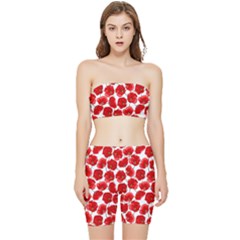 Flower Poppies Plant Petal Stretch Shorts And Tube Top Set by Perong