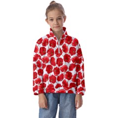 Flower Poppies Plant Petal Kids  Half Zip Hoodie