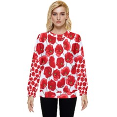 Flower Poppies Plant Petal Hidden Pocket Sweatshirt