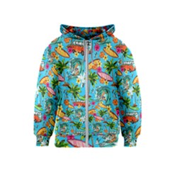 Summer Pattern Seamless Kids  Zipper Hoodie