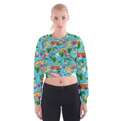 Summer Pattern Seamless Cropped Sweatshirt