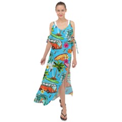 Summer Pattern Seamless Maxi Chiffon Cover Up Dress by Perong