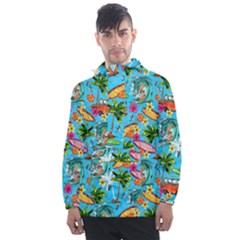 Summer Pattern Seamless Men s Front Pocket Pullover Windbreaker