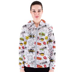 Pattern Seamless Texture Cartoon Women s Zipper Hoodie by Perong