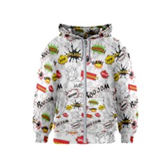 Pattern Seamless Texture Cartoon Kids  Zipper Hoodie