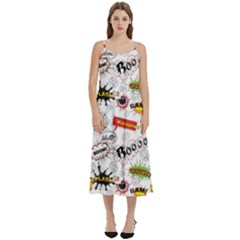 Pattern Seamless Texture Cartoon Casual Spaghetti Strap Midi Dress by Perong