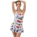 Pattern Seamless Texture Cartoon Ruffle Top Dress Swimsuit View1