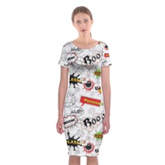 Pattern Seamless Texture Cartoon Classic Short Sleeve Midi Dress by Perong