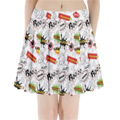 Pattern Seamless Texture Cartoon Pleated Mini Skirt by Perong