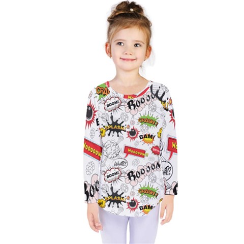 Pattern Seamless Texture Cartoon Kids  Long Sleeve T-shirt by Perong