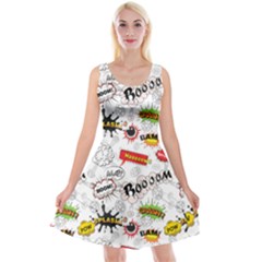 Pattern Seamless Texture Cartoon Reversible Velvet Sleeveless Dress