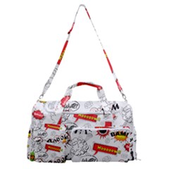 Pattern Seamless Texture Cartoon Sports Gym Duffle Bag With Shoe Compartment by Perong