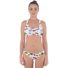 Pattern Seamless Texture Cartoon Cross Back Hipster Bikini Set by Perong