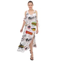 Pattern Seamless Texture Cartoon Maxi Chiffon Cover Up Dress by Perong