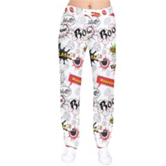 Pattern Seamless Texture Cartoon Women Velvet Drawstring Pants