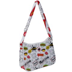 Pattern Seamless Texture Cartoon Zip Up Shoulder Bag by Perong