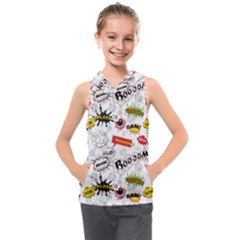 Pattern Seamless Texture Cartoon Kids  Sleeveless Hoodie by Perong