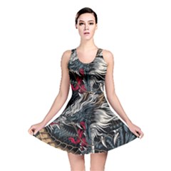 Dragon Snake Legend Japanese Mythology Reversible Skater Dress by Perong