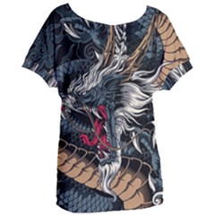 Dragon Snake Legend Japanese Mythology Women s Oversized T-shirt by Perong